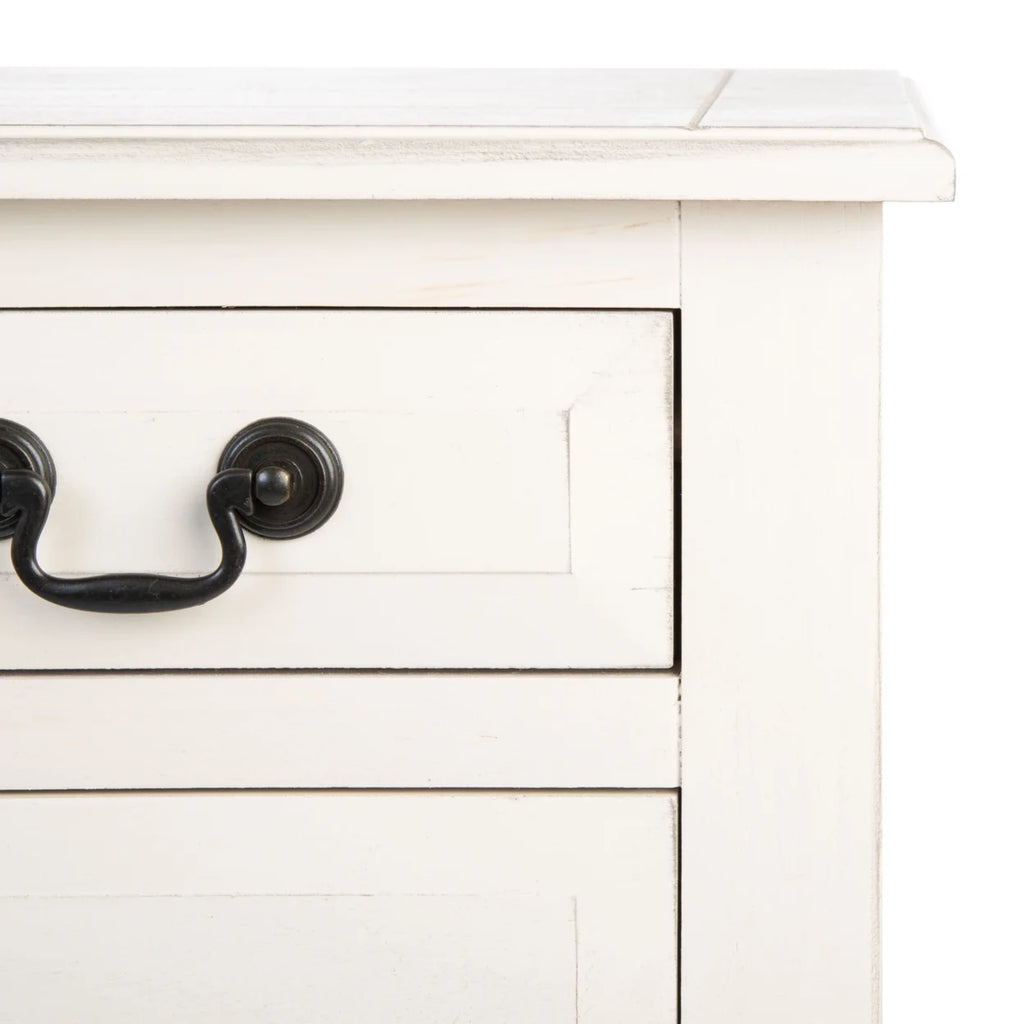 Distressed White Wood Console Table with Drawer S957269
