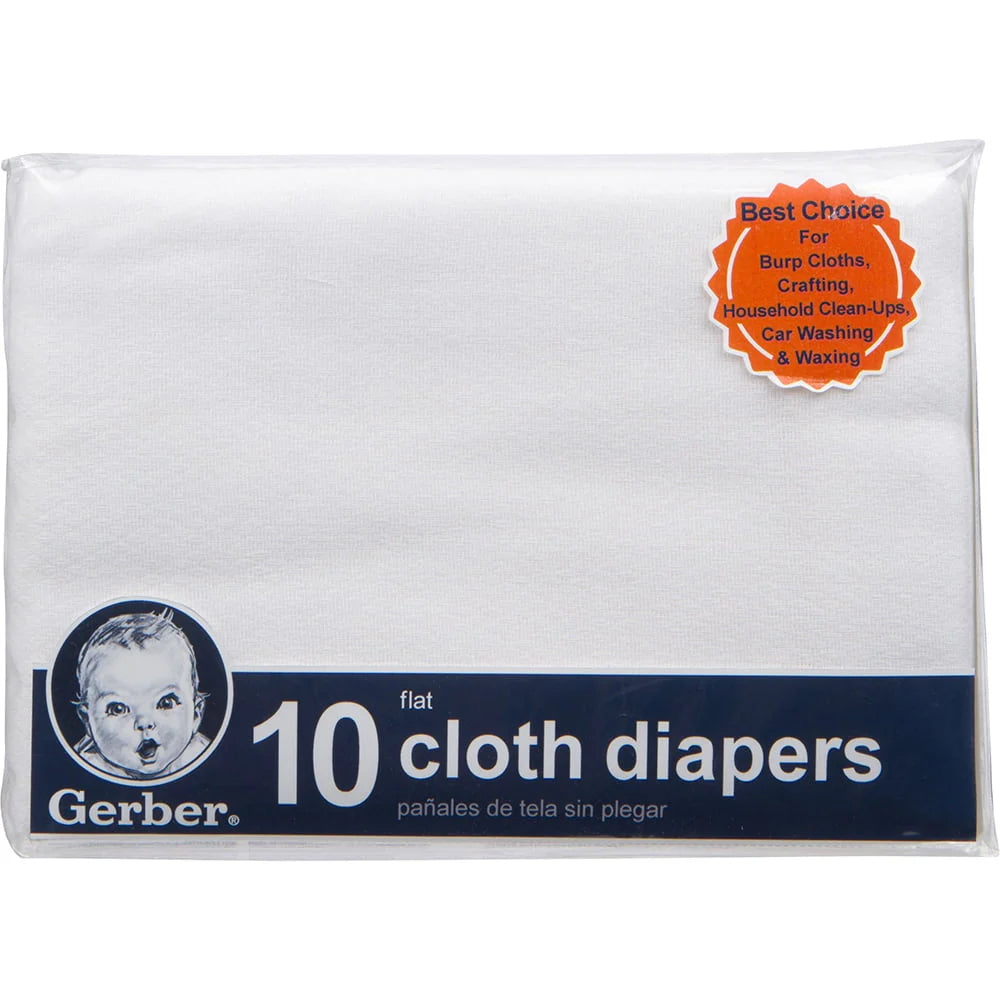 White Flatfold Cloth Baby Diaper 10-Pack W12270