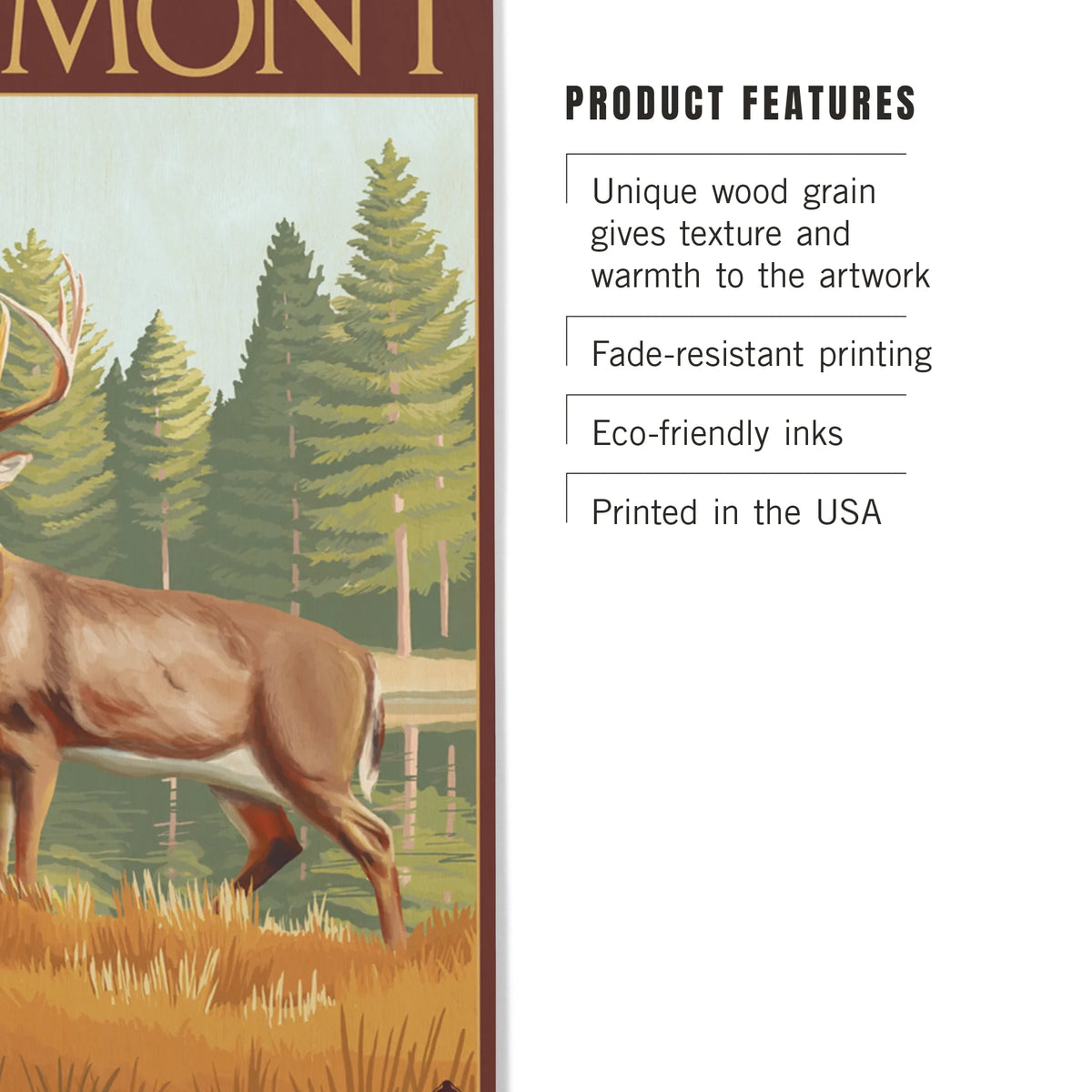 White-Tailed Deer Birch Wood Wall Sign Z34026