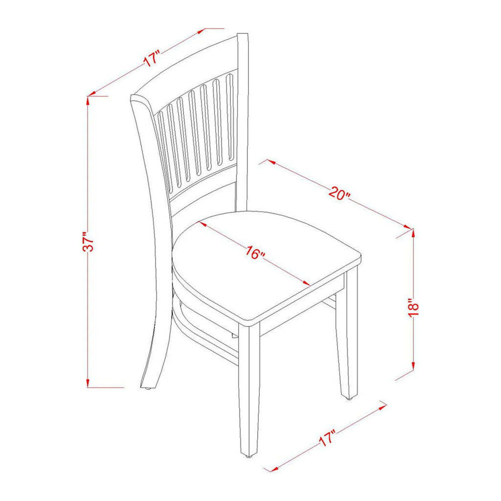 White Wood Dining Set with Slatted Back Chairs H377