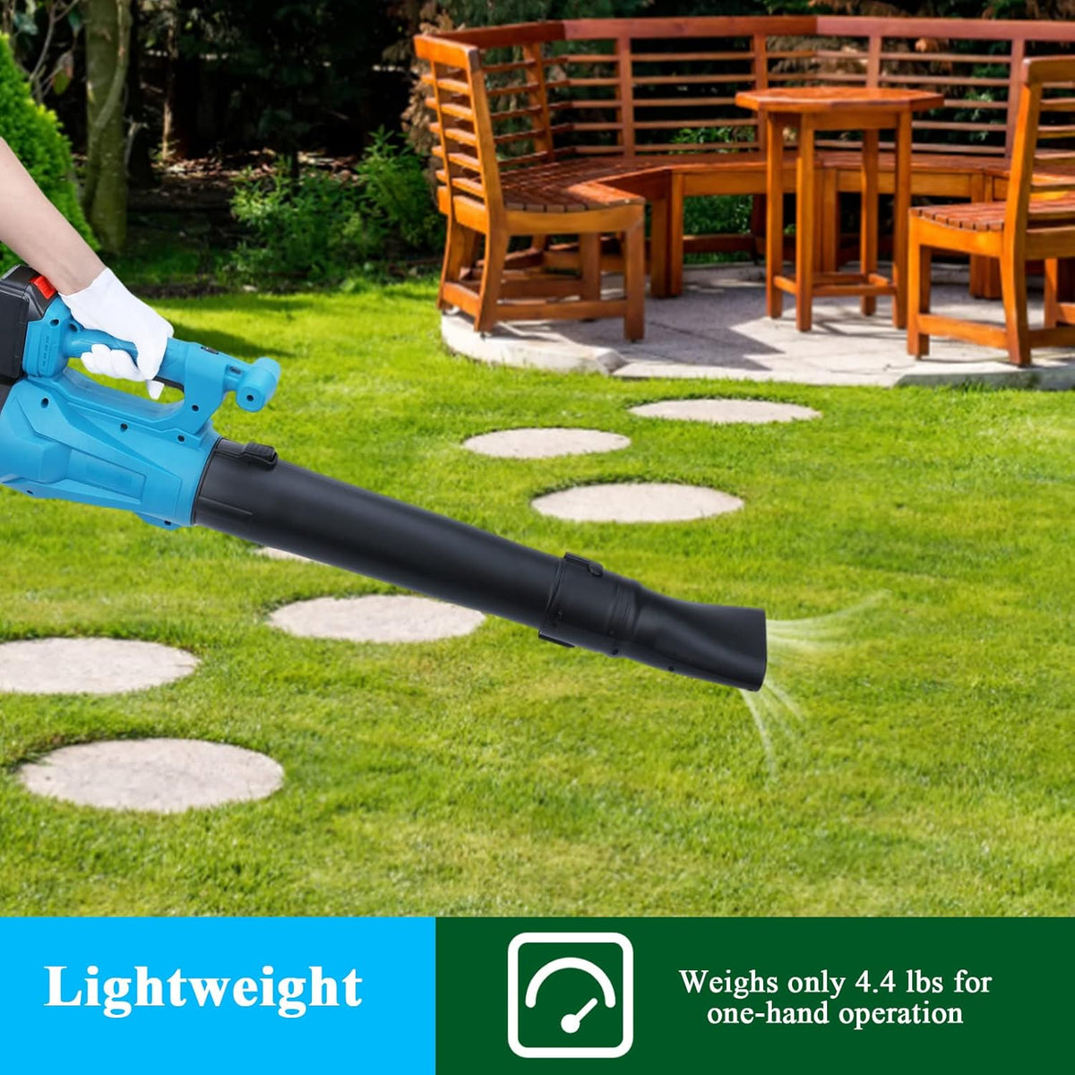 Cordless Handheld Leaf Blower with 4.0Ah Battery & Charger, 6-Speed Dial, Pack of 2 U688561
