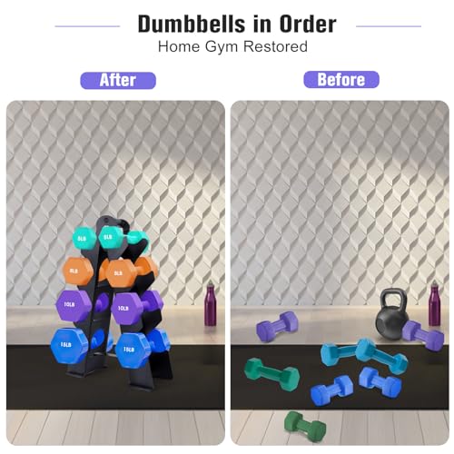 Compact A-Frame Dumbbell Rack Stand with Handle & Non-Slip Base V354425