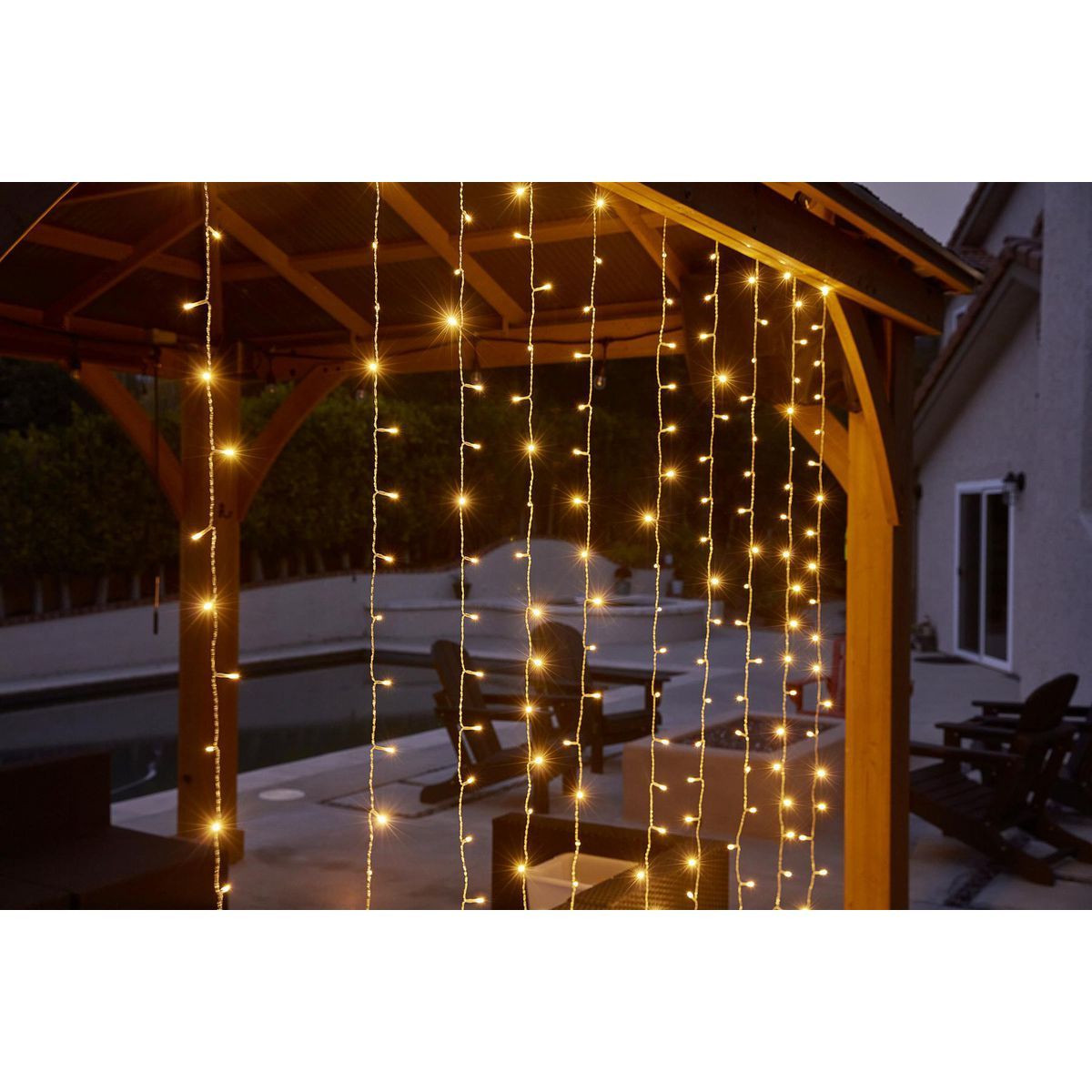 Warm White LED Curtain Lights O416