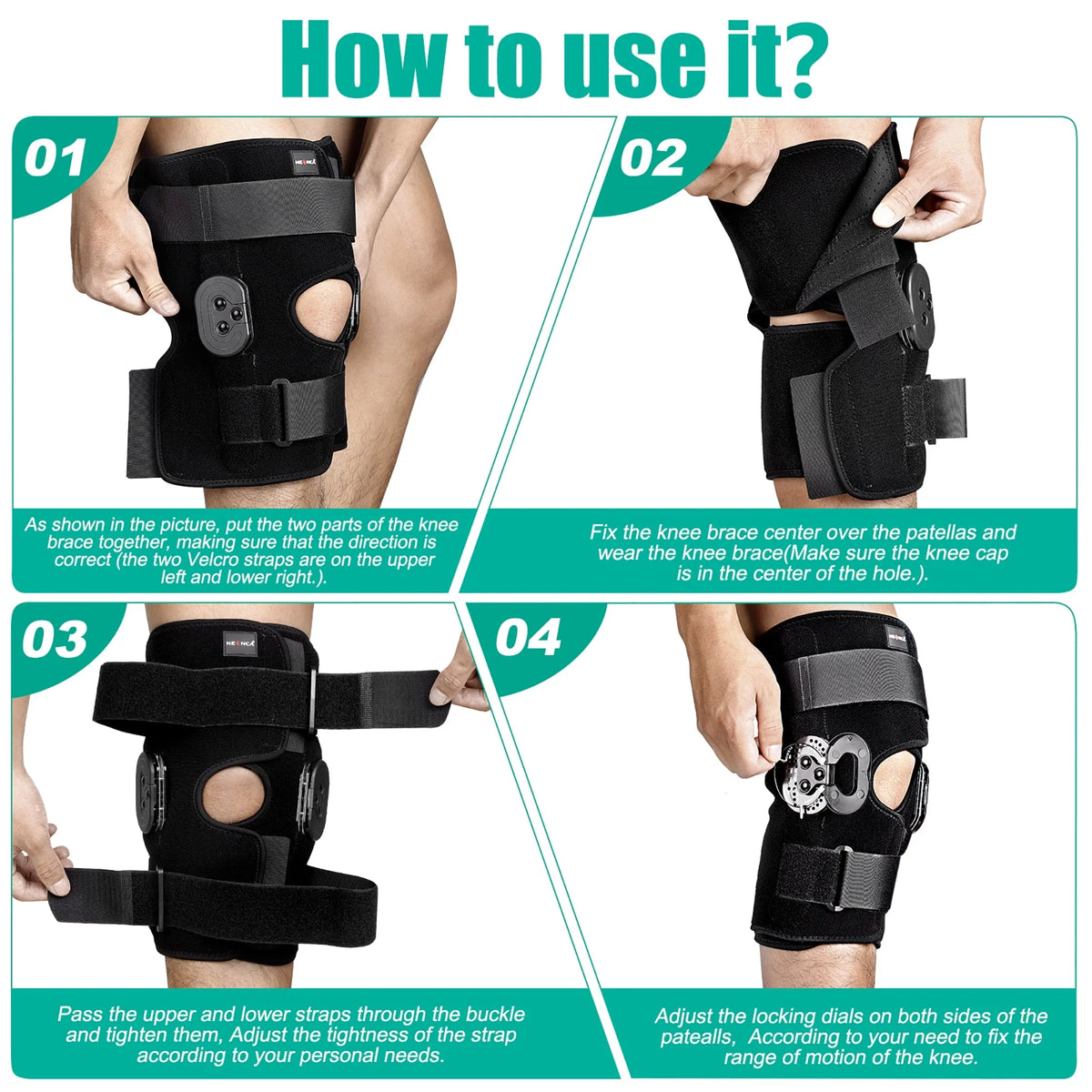 Hinged Knee Brace with Side Stabilizers P979