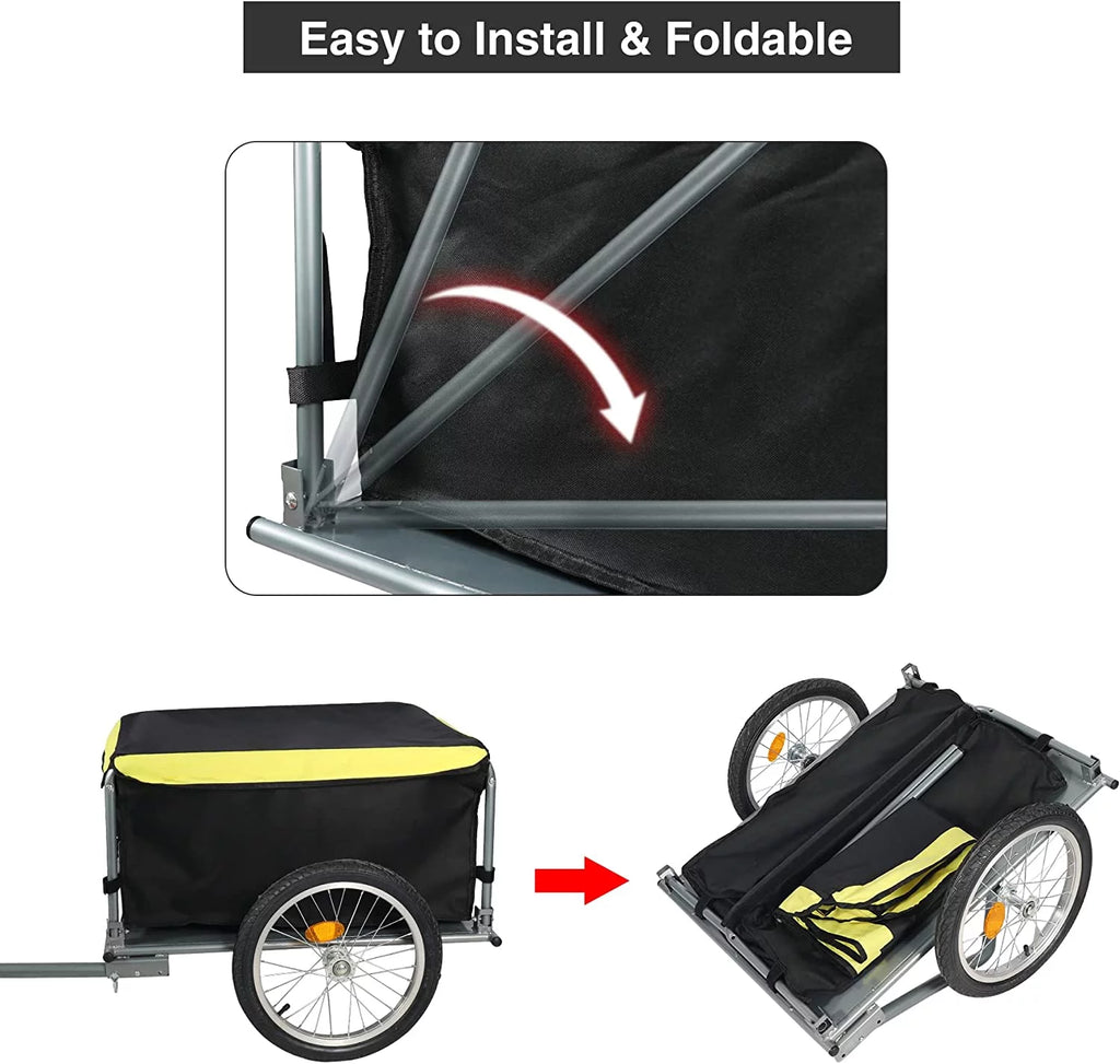 Foldable Bike Cargo Trailer with 16 Wheels K346