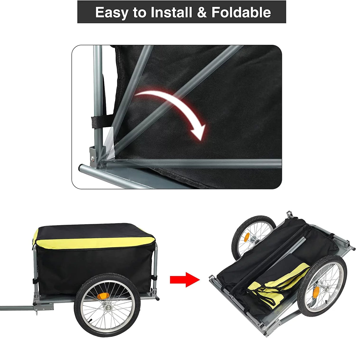 Foldable Bike Cargo Trailer with 16 Wheels K346