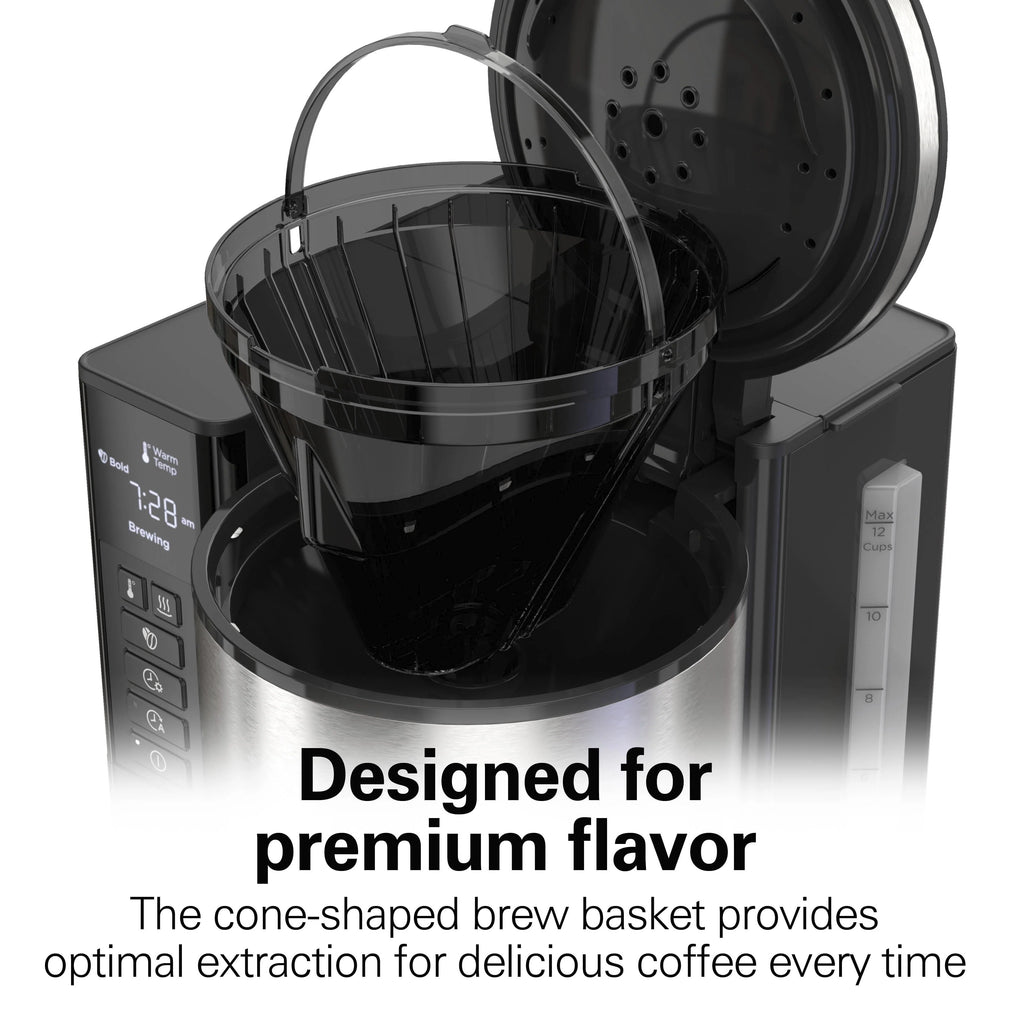 Black and Stainless Steel 12 Cup Coffee Maker R77782