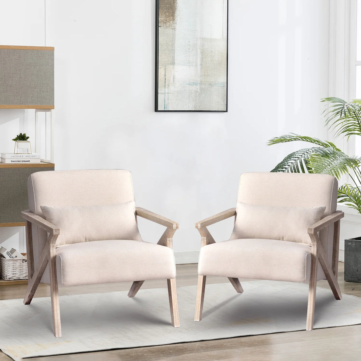 Beige Mid Century Accent Chair S949392