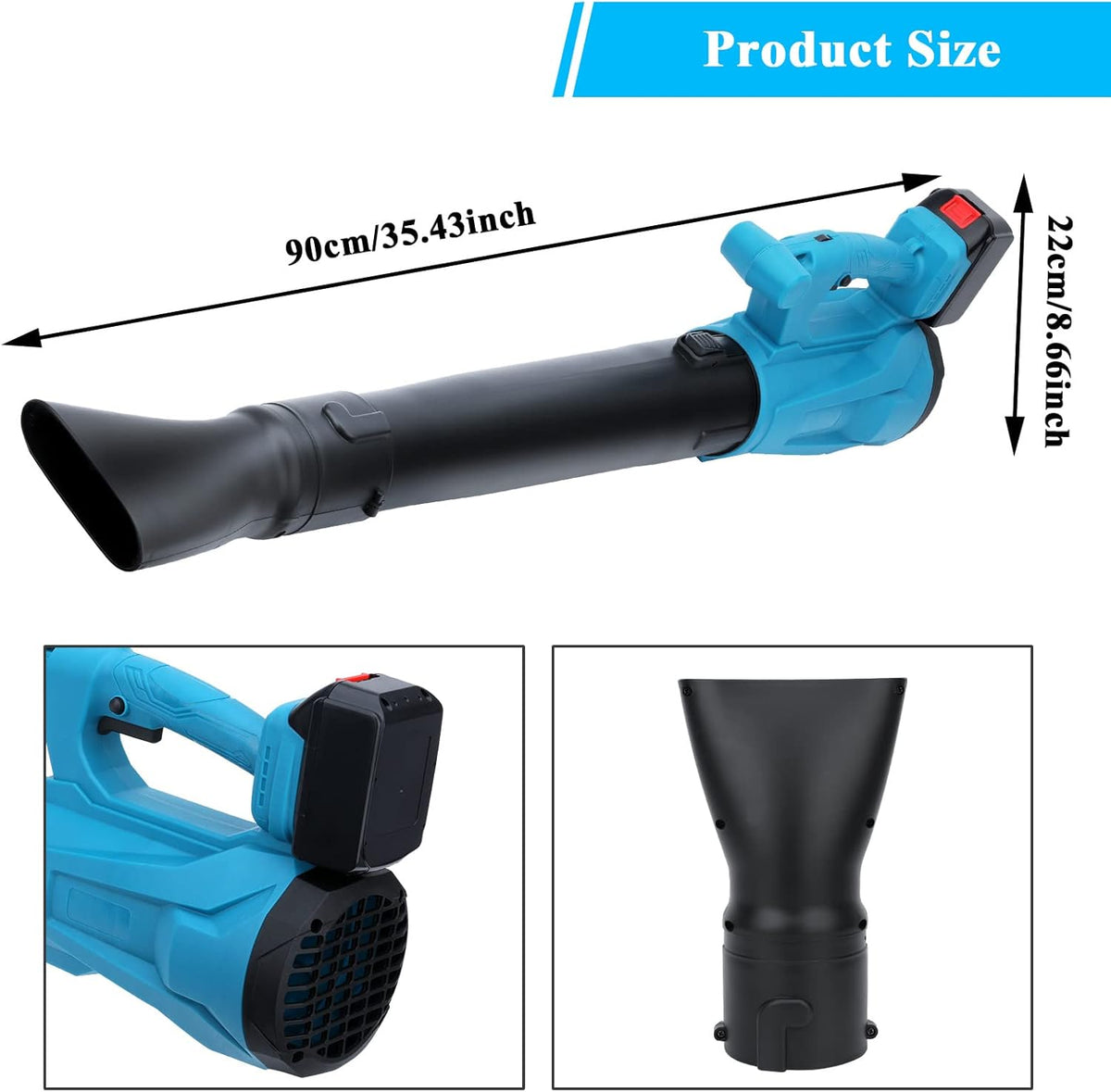 Cordless Handheld Leaf Blower with 4.0Ah Battery & Charger, 6-Speed Dial, Pack of 2 U688561