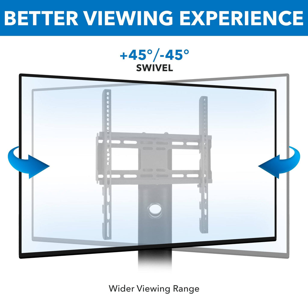 Mobile TV Stand Cart for Flat Screen TVs, Adjustable - Black Q322192