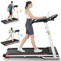 Folding Treadmill with Removable Desk, White B875416