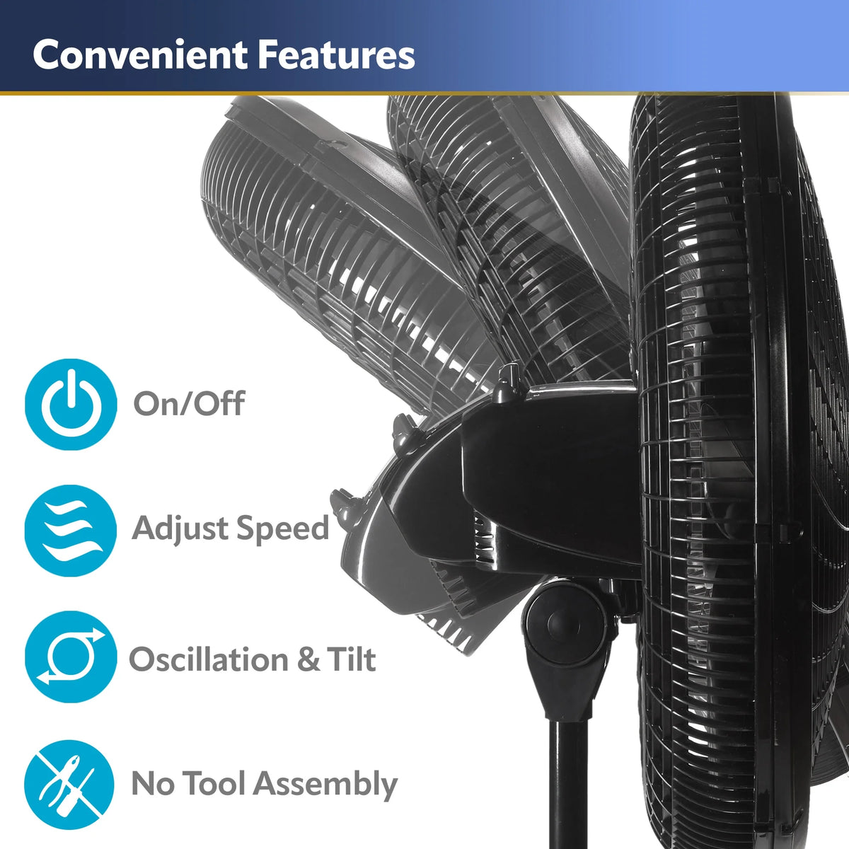 18 Oscillating 3-Speed Pedestal Fan M252939