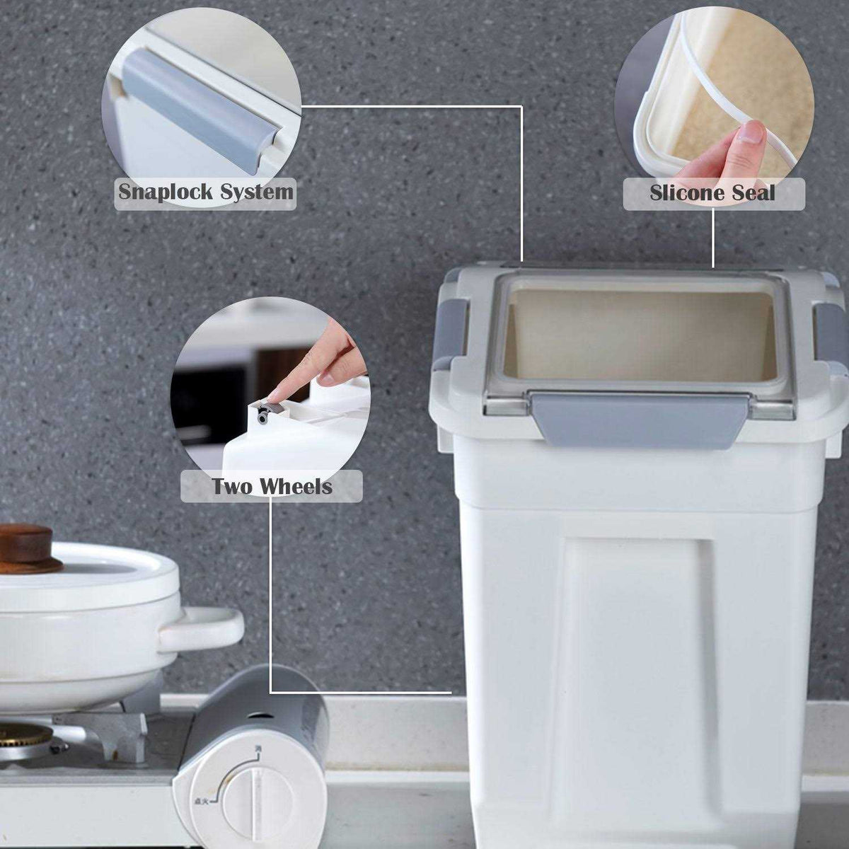 Pet Food Storage Container with Measuring Cup N211886