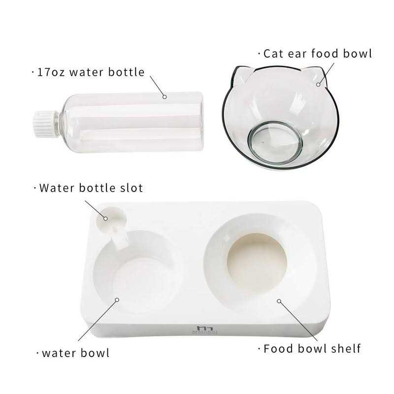 Tilted Cat Bowl Set for Food and Water G94030