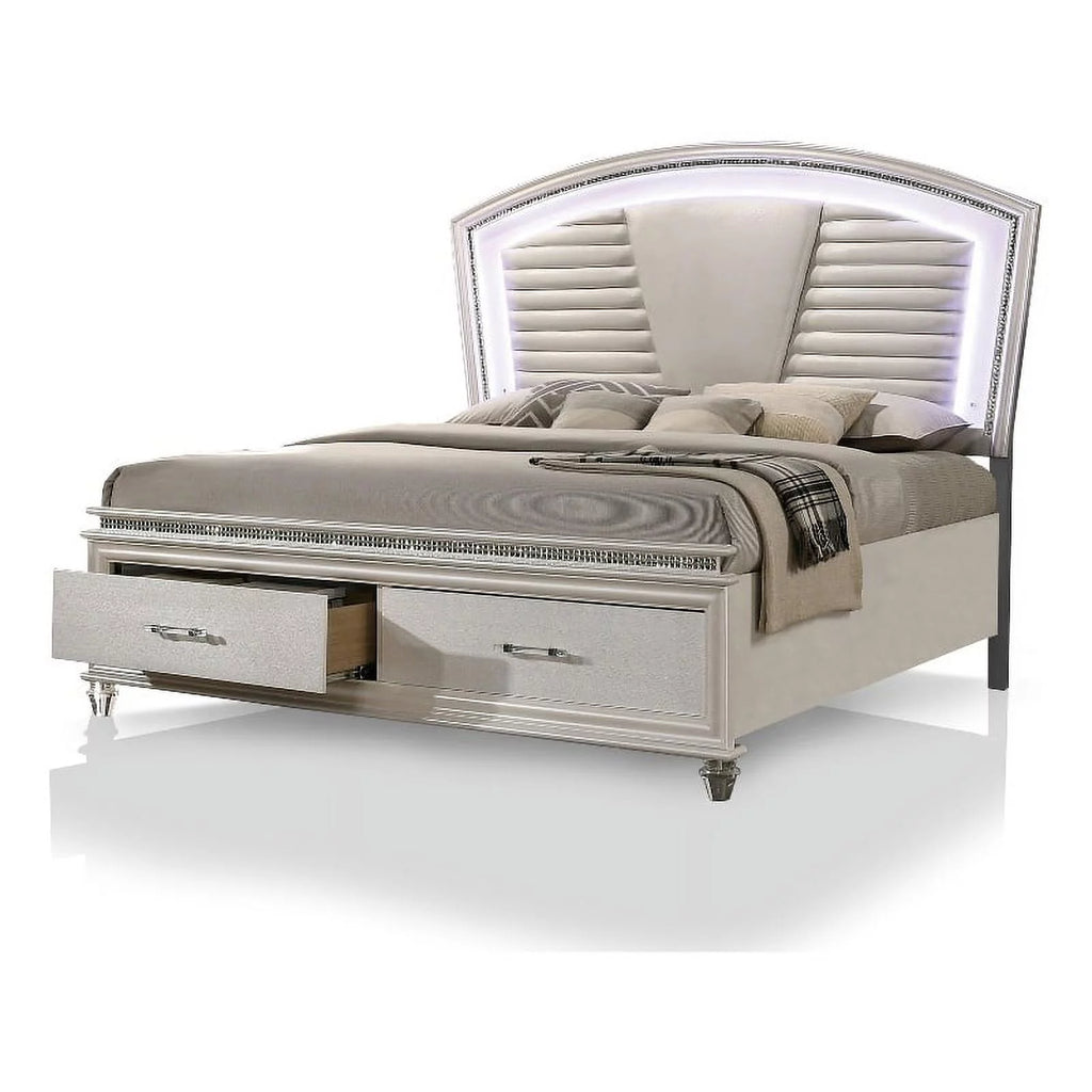 Queen Wood Bed with LED H922
