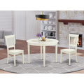 White Wood Dining Set with Slatted Back Chairs H377