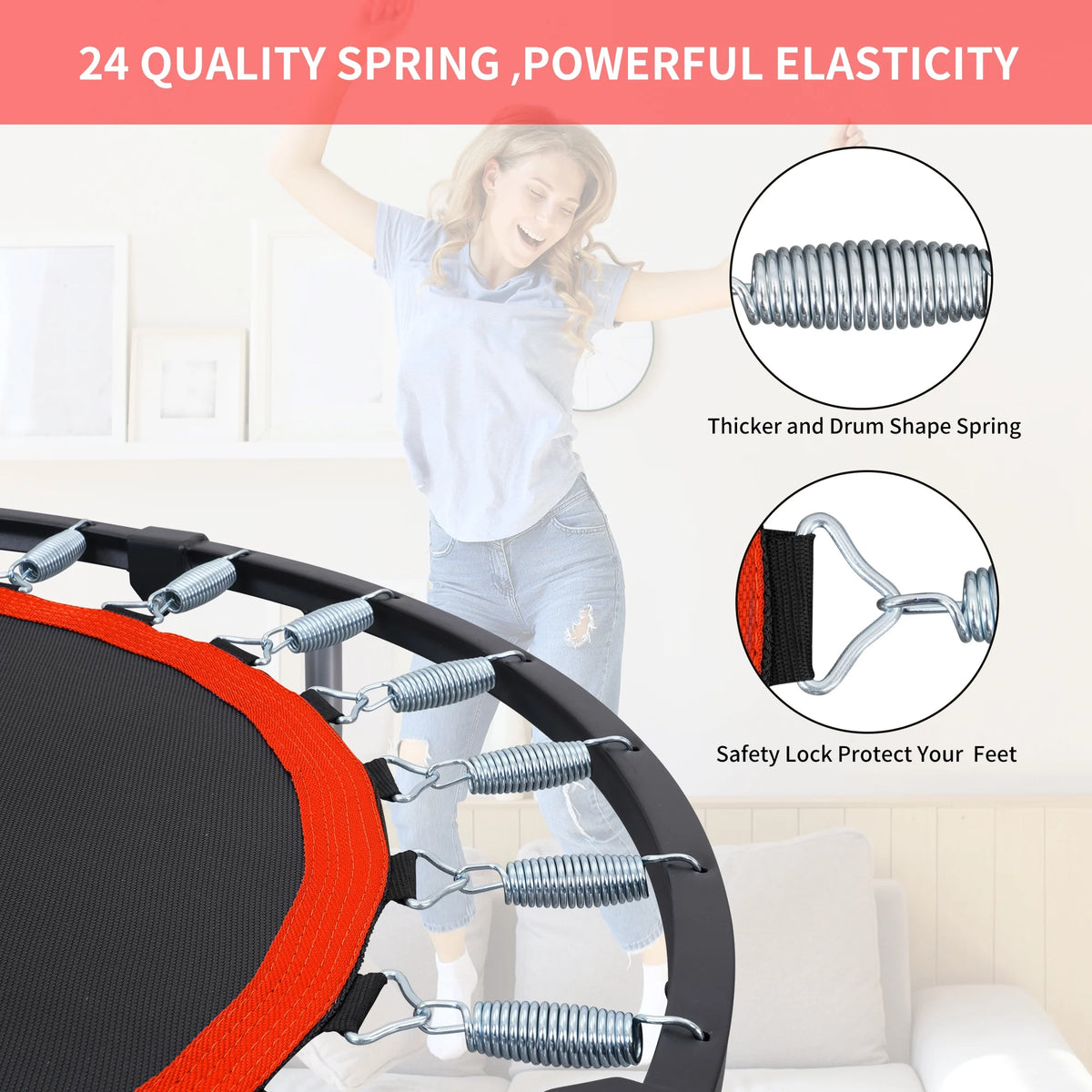 40 Mini Trampoline with Adjustable Foam Handle L7543