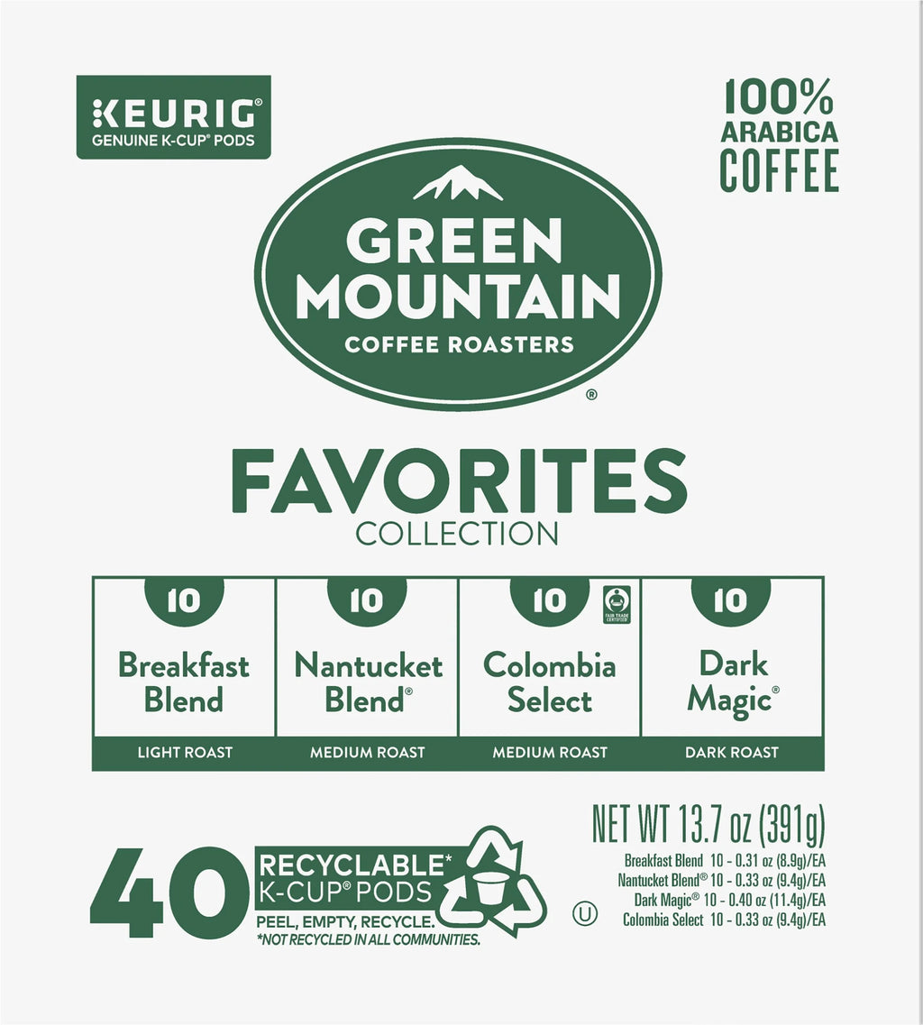 40 Count Single-Serve Coffee K-Cup Pods Sampler U3655