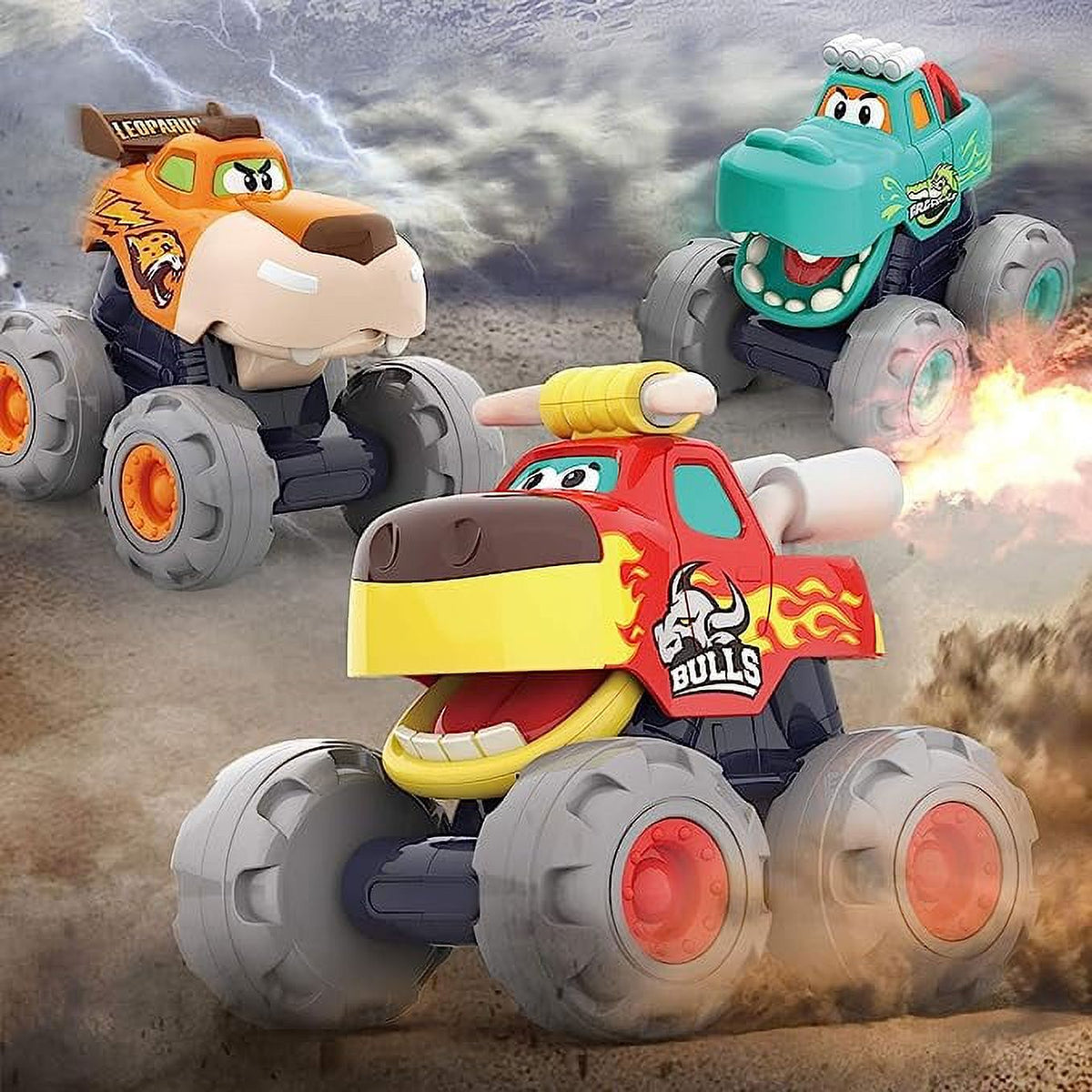 3 Pack Friction Powered Animal Toy Cars Q467174