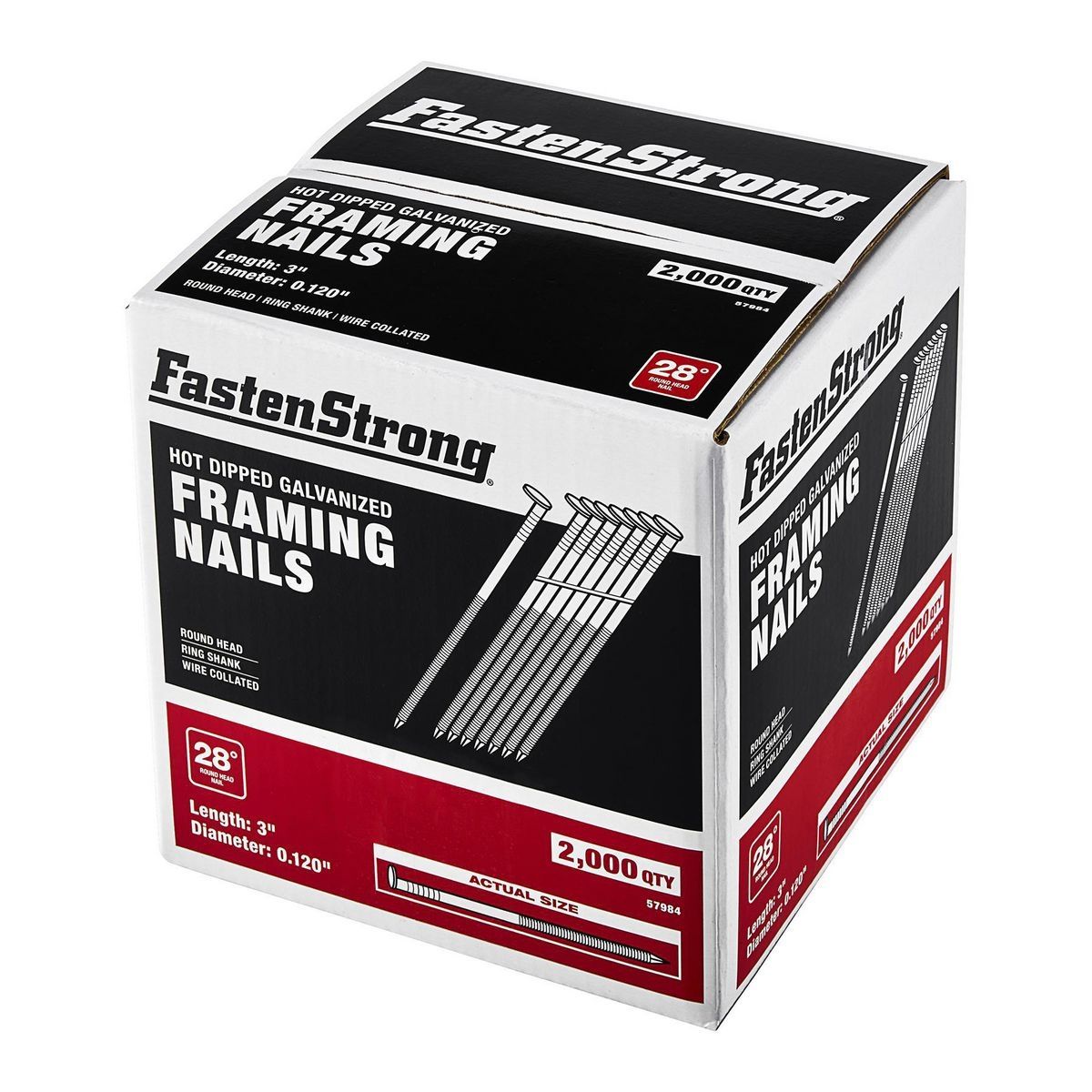 Galvanized Framing Nails 2000 Pack V8369