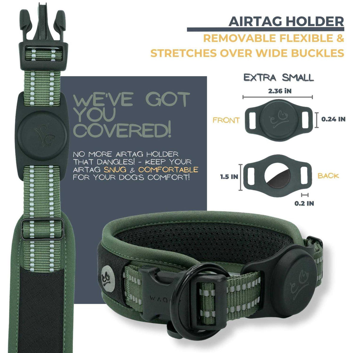 Adjustable Heavy Duty Reflective Air Mesh Padded Dog Collar H375