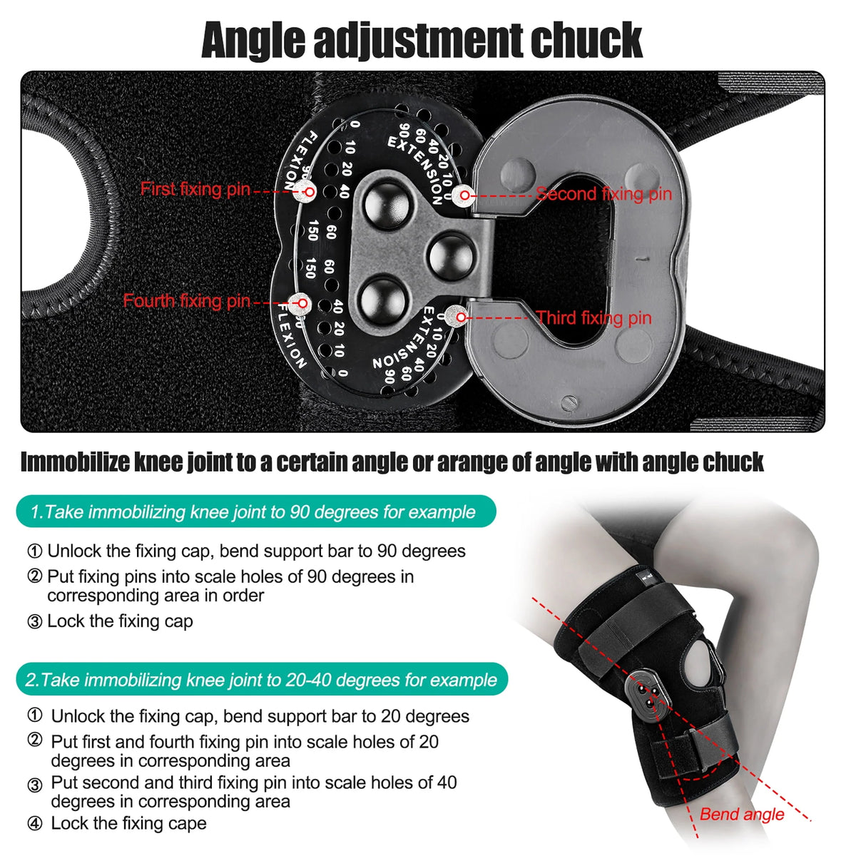 Hinged Knee Brace with Side Stabilizers P979