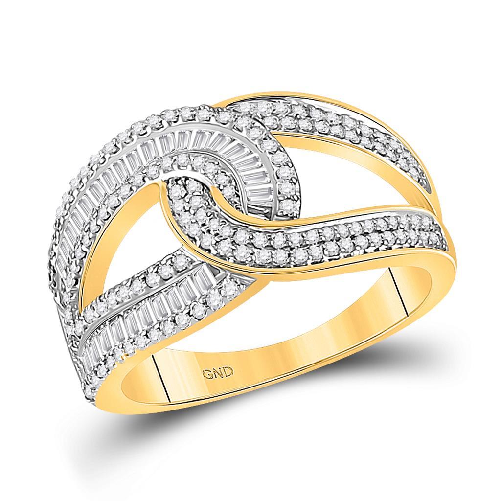 14k Yellow Gold Diamond Band Ring 3/4 Cttw I696