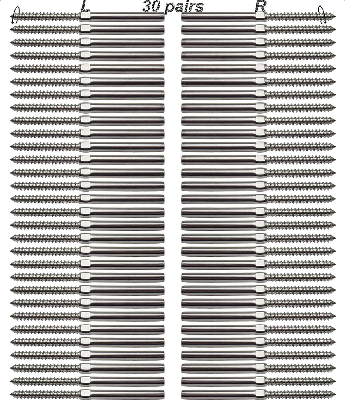 3/16 T316 Stainless Steel Cable Railing Hardware Kit 30 Pairs K665