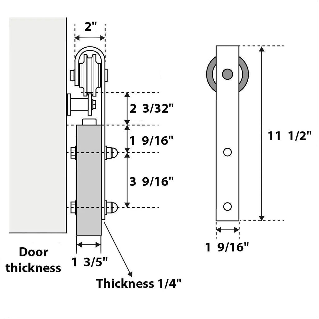 Double Barn Door 48 x 80 inches with Black Glass D8525