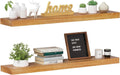 36 Inch Natural Wood Floating Shelves Set of 2 V3028
