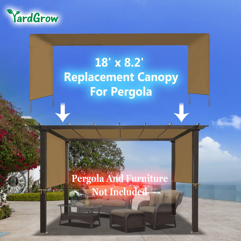 18' L x 8.2' W Replacement Canopy Top Cover for Pergola R746559
