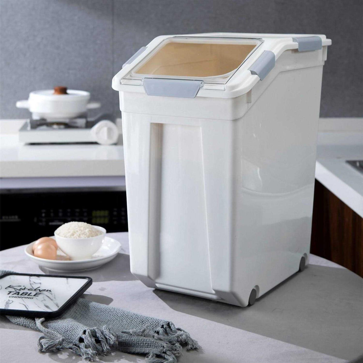 Pet Food Storage Container with Measuring Cup N211886