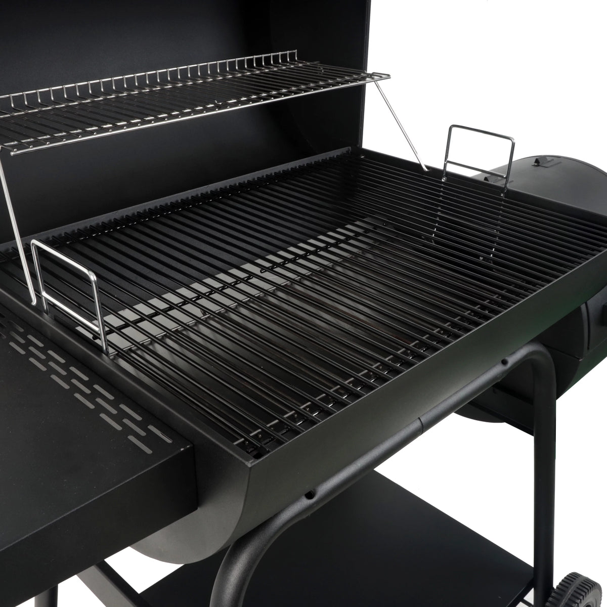 28 Offset Steel Charcoal Smoker Grill with Side Firebox, Black M709899