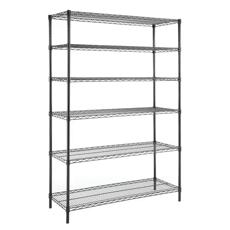 Black 6-Tier Steel Wire Shelving Unit F442102