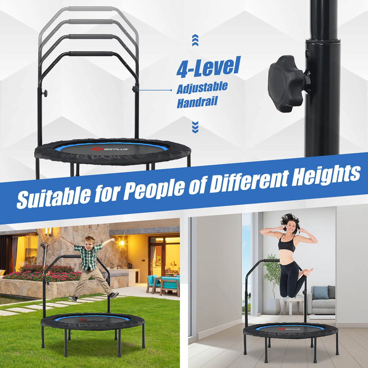 40'' Foldable Trampoline Rebounder with Resistance Bands N386530