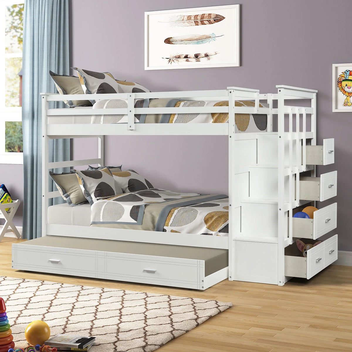 Solid Wood Bunk Bed A97866