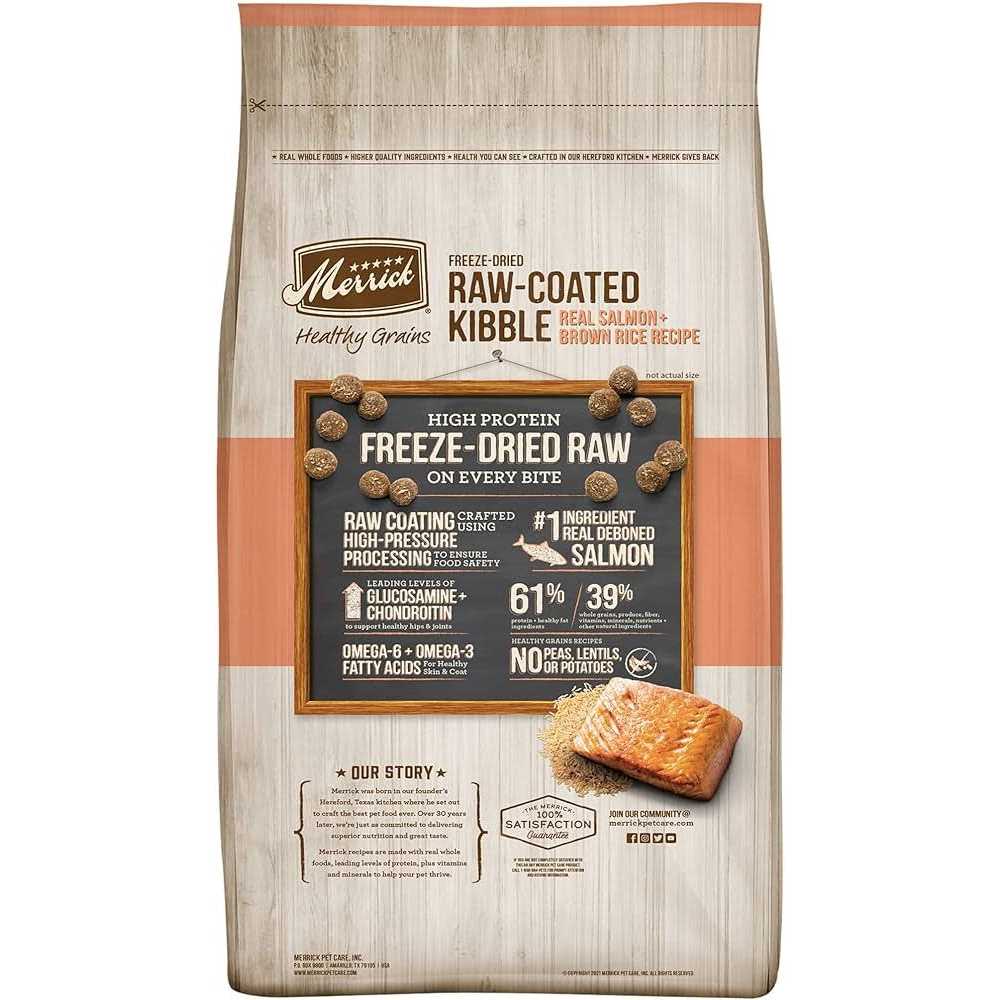 Healthy Grains Freeze Dried Raw Coated Dry Dog Food Brown Rice Recipe I2913