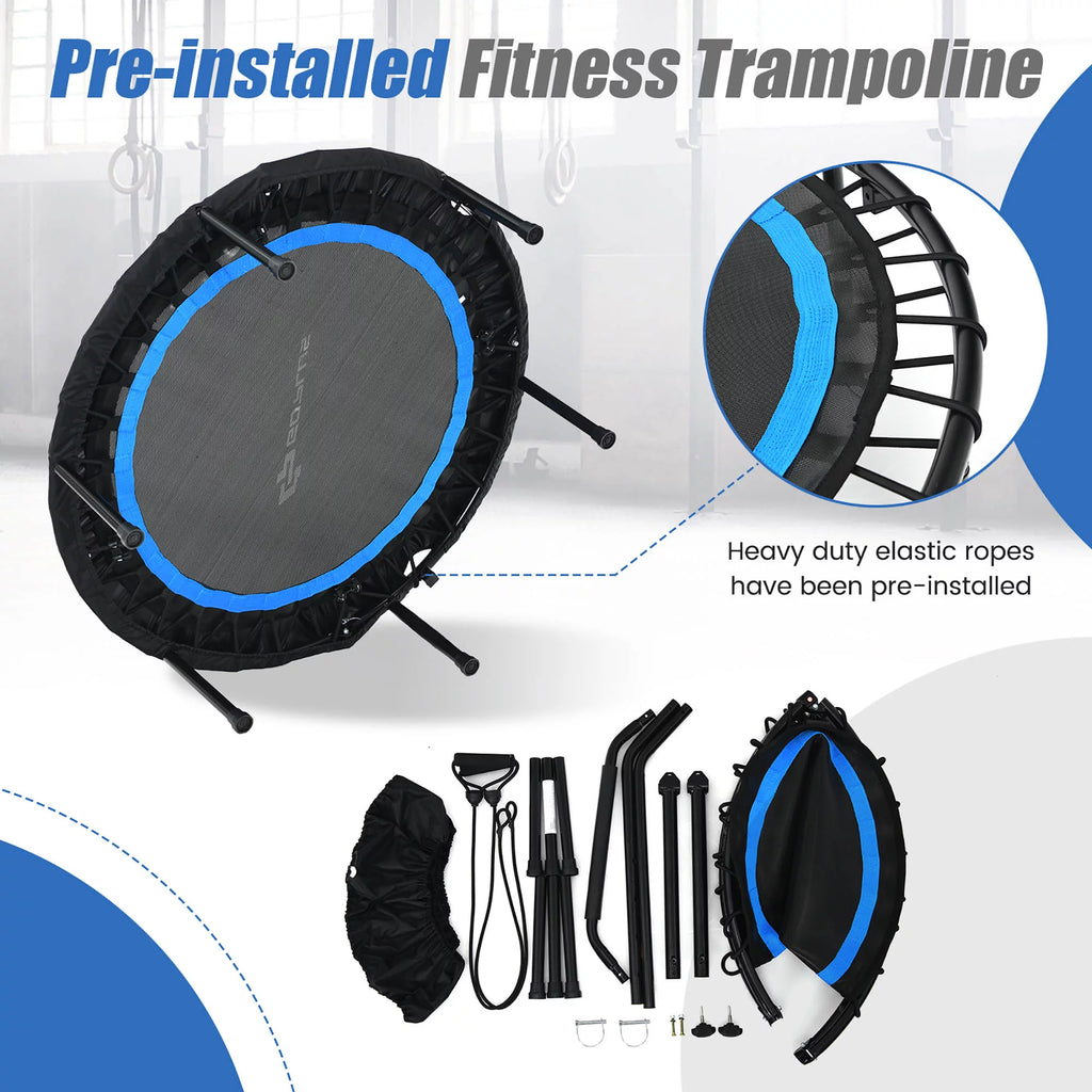 40'' Foldable Trampoline Rebounder with Resistance Bands N386530