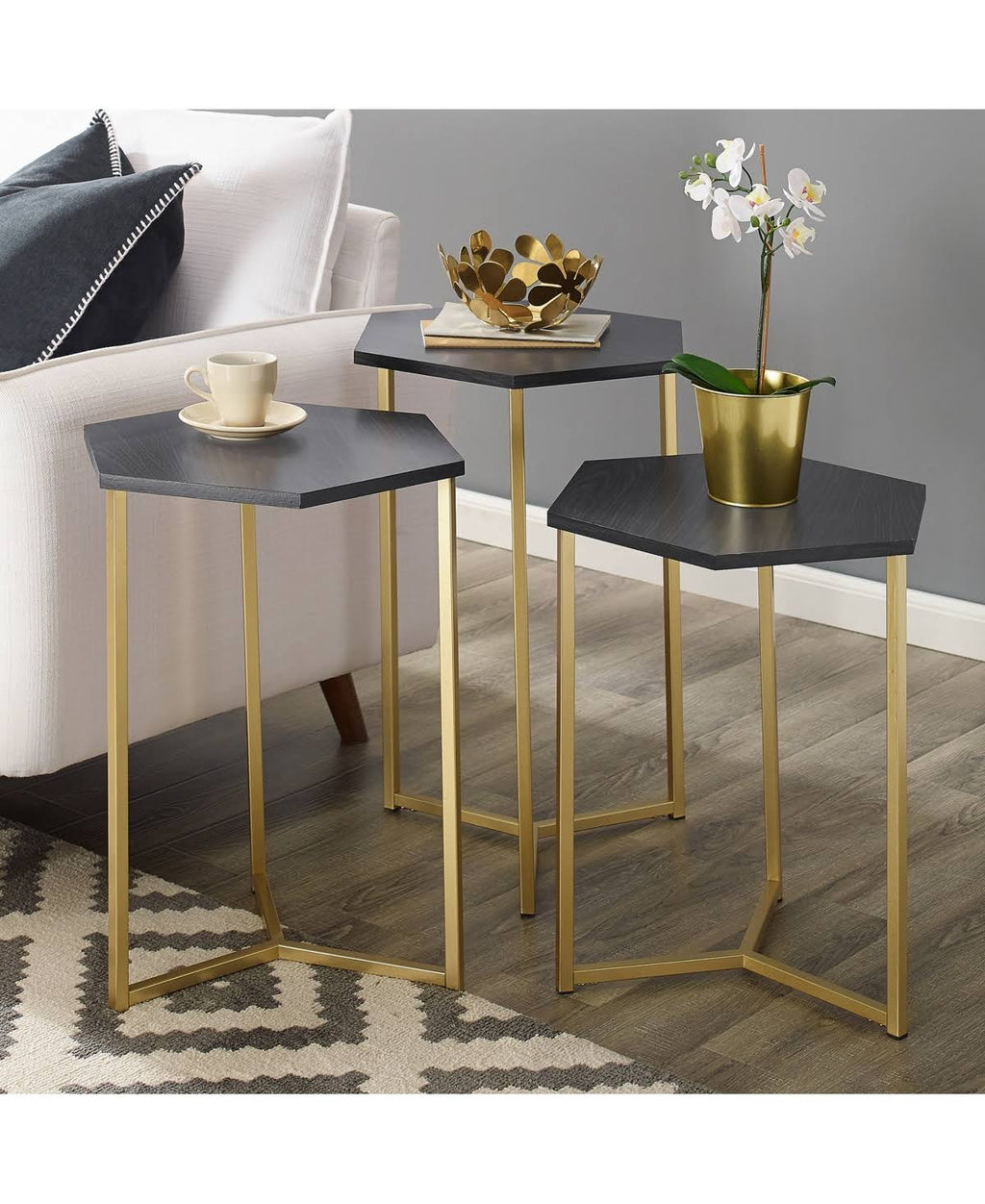 Hex Nesting Tables Set of 3 L6673