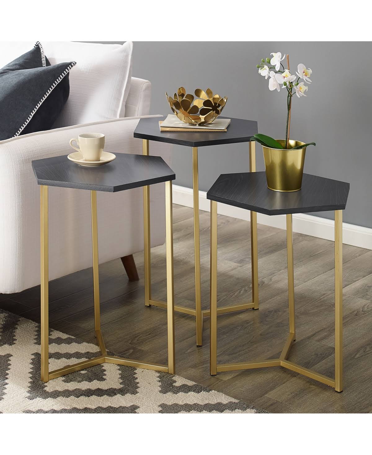Hex Nesting Tables Set of 3 L6673